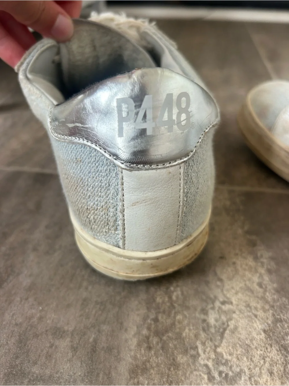 P448  Casual Women's Light Blue Denim Lace-Up Sneakers